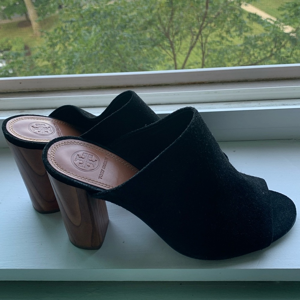 Fun wood heel summer /fall slip on open toe
